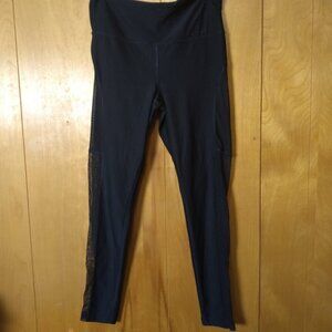 Vogo Athletica Women's Small Black Leggings Side Netting Stretch Activewear Pant